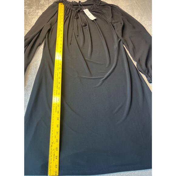 White House Black Market long‎ Sleeve Black Dress Size Medium NWT - Picture 3 of 7